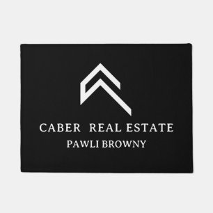 Modern Black Real Estate Listing Agent Realtor Doormat