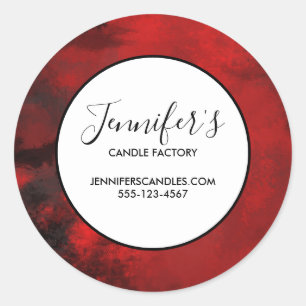 Modern Black & Red Abstract - Business Classic Round Sticker