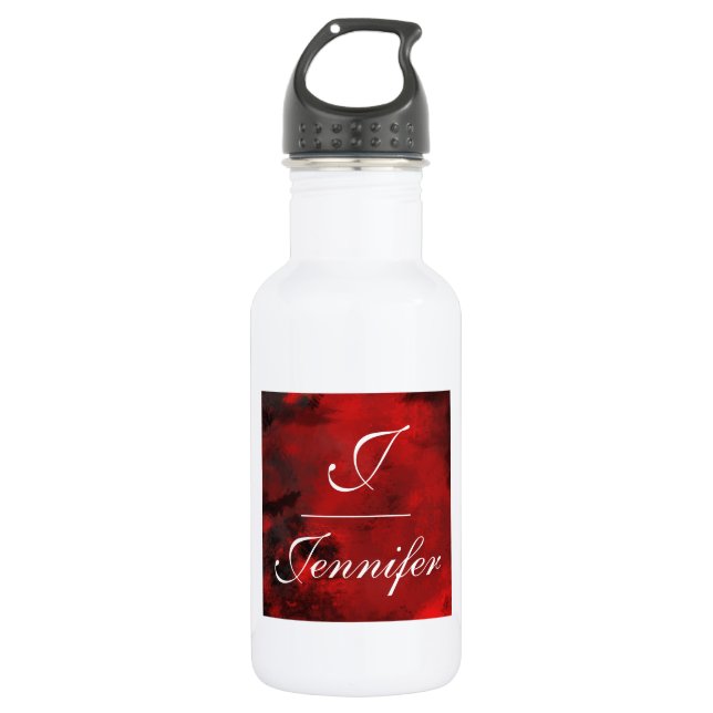 Modern Black & Red Abstract - Creative & Artistic 532 Ml Water Bottle (Front)