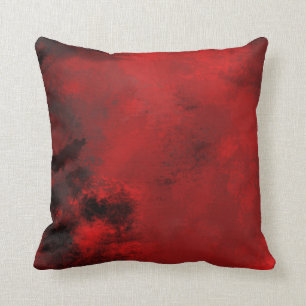 Modern Black & Red Abstract - Creative & Artistic Cushion