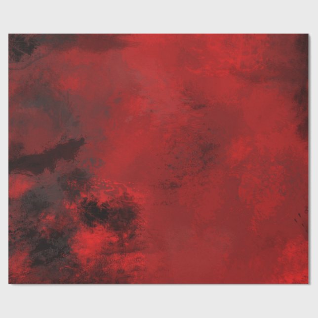 Modern Black & Red Abstract - Creative & Artistic Wrapping Paper (Flat)