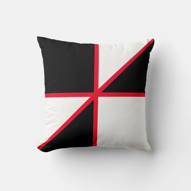 Modern Black Red and White Cushion (Front)