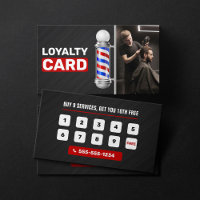 Modern Black & Red Barber Shop Pole Hair Stylist