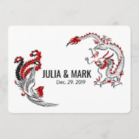 Modern Black Red Dragon-Phoenix Chinese Wedding