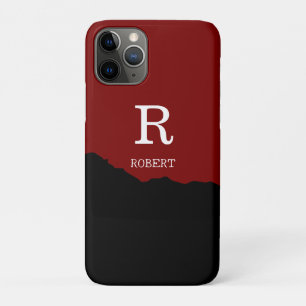 Modern Black & red script Custom Name iPhone 11 Pro Case