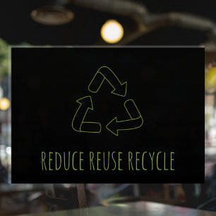 Modern Black Reduce Reuse Recycle Eco 