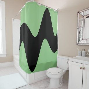 Modern Black River Sage green Shower Curtain