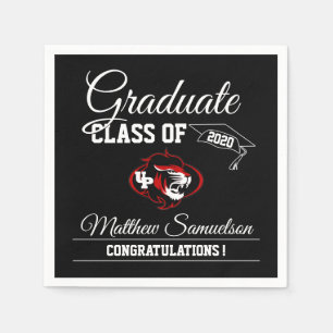 Modern Black School GRADUATION   add LOGO Napkin