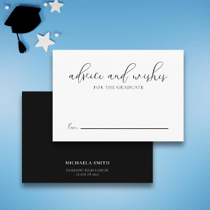 Modern Black Script Graduate Advice Graduation Enclosure Card