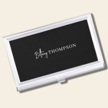 Modern Black & Script Monogram Professional