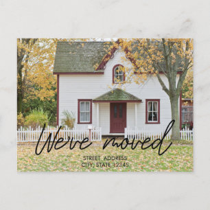 Modern Black Script New House Warming Photo Announcement Postcard