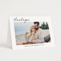 Modern Black Script Personalised Wedding Photo