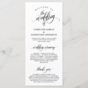 Modern Black Script, Wedding Ceremony Program