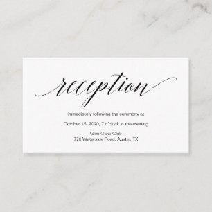 Modern black script, Wedding Reception Enclosure Card