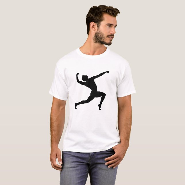 Modern Black silhouette ballet dancer T-Shirt (Front Full)