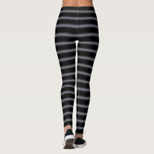 Modern Black & Silver Glitter Leggings