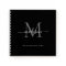 Modern Black Silver Grey Monogram Script Name