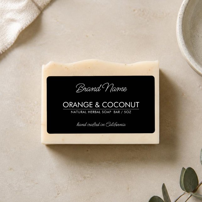 Modern black simple cosmetics soap label (Creator Uploaded)