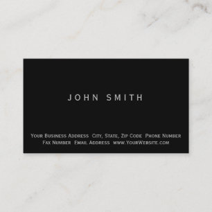 Modern Black Simple Minimal Business Card
