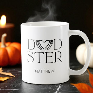 Modern Black Skeleton Scary Dadster Halloween Dad Coffee Mug