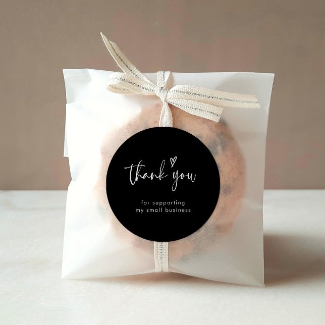 Modern Black Small Business Thank You Sticker (Creator Uploaded)