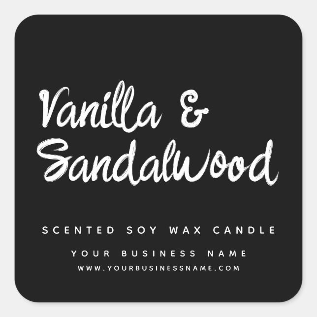 Modern black soy candle label (Front)