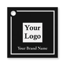 Modern Black Square Custom Logo Apparel Price Tag