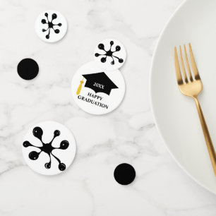 Modern Black Stain Graduation Confetti