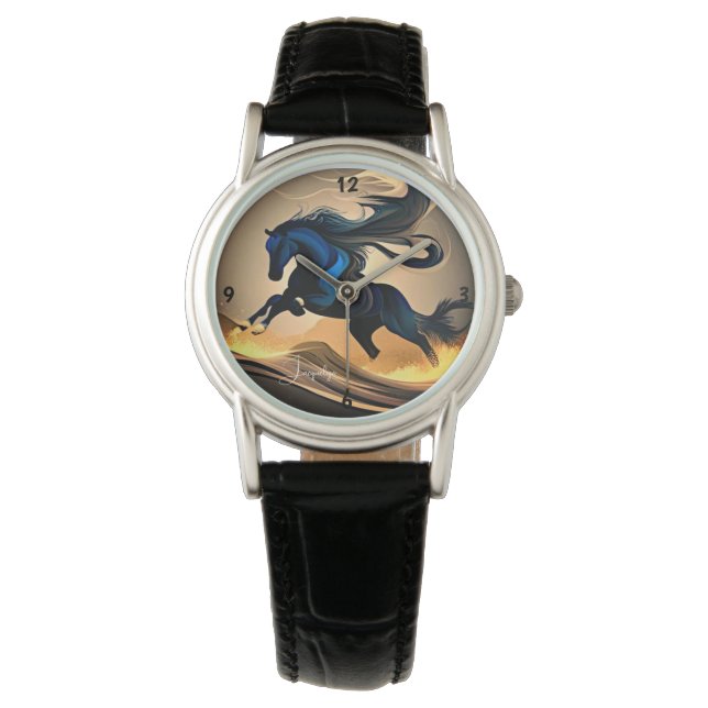 Modern Black Stallion in Desert Watch (Front)