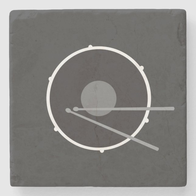 Modern Black Stone Coaster (Front)