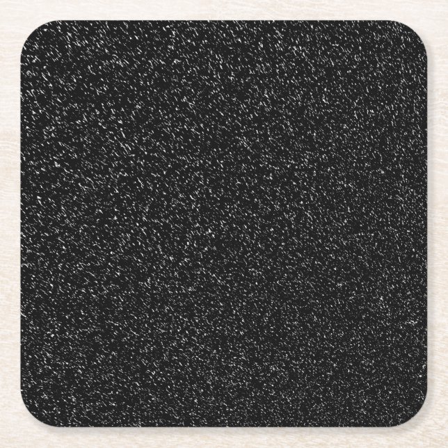 Modern Black Stone style -Space- Square Paper Coaster (Front)