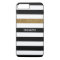 Modern Black Stripes FAUX Gold Glitz and Name
