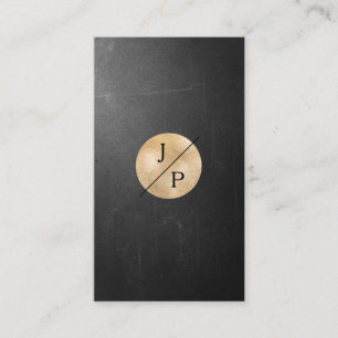 Modern black structure gold circle (imitation) business card