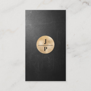 Modern black structure gold circle (imitation) business card