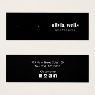 Modern Black Stud Earring Display Card