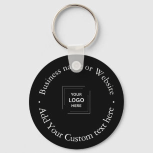 Modern Black Stylish Professional Business Logo Key Ring
