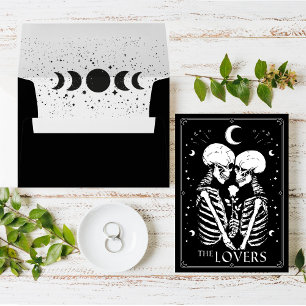 modern Black Tarot Gothic wedding Envelope
