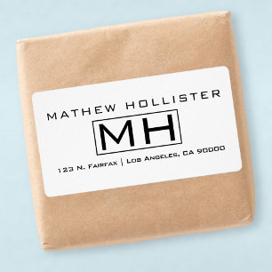 Modern Black Text on White Professional Monogram