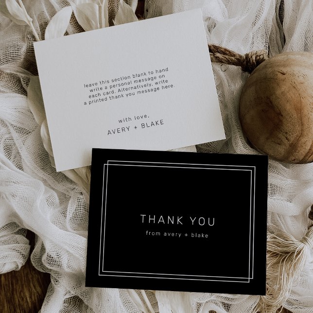 Modern Black Thank You Card / AVERY Suite (Modern Black Thank You Card / AVERY Suite)