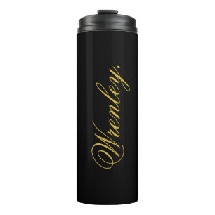 Modern Black Thermal Tumbler with Personalized Nam