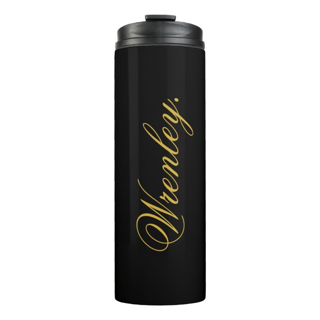 Modern Black Thermal Tumbler with Personalized Nam (Front)