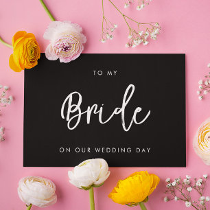 Modern Black To my Bride on our wedding day card