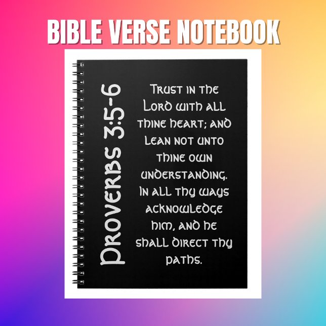 Modern Black Trust The Lord Proverb Notebook (Bible Verse Notebooks)