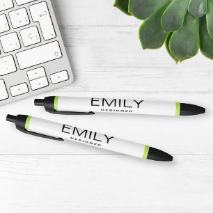 Modern Black Typography   Green Border Black Ink Pen