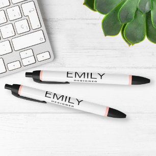 Modern Black Typography Pink Border Ink Pen