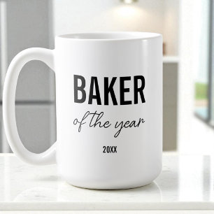 Modern Black Typography Simple Personalised Baker Coffee Mug