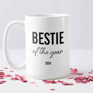 Modern Black Typography Simple Personalised Bestie Coffee Mug