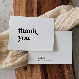 Modern Black Typography Thank You Card