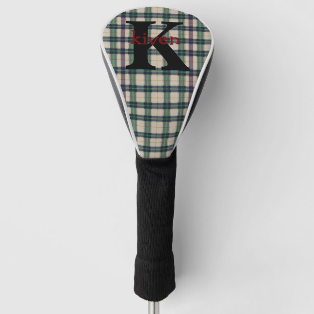 Modern Black Watch Tartan Plaid Classic Blue  Golf Head Cover (Front)