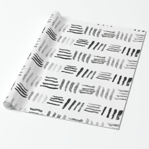 Modern black watercolor original geometric pattern wrapping paper